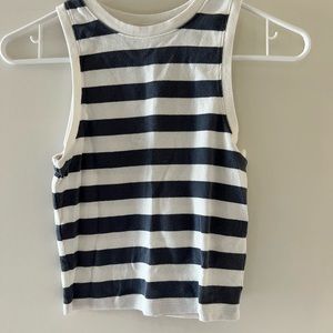 Blue and white stripped tank top